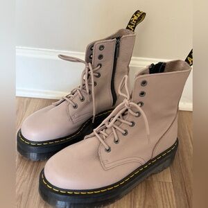 Dr. Martens Taupe Suede Ankle Boots